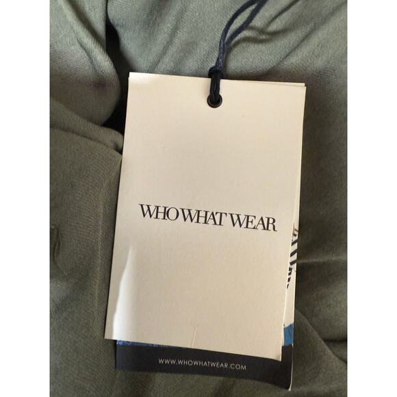 NWT WHOWHATWEAR Olive Green silky camisole with lace edging  Size Large - Picture 4 of 8